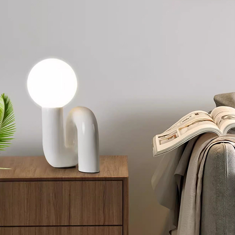 Resin Art Uk - İskandinav LED Cam Küresel Masa Lambası