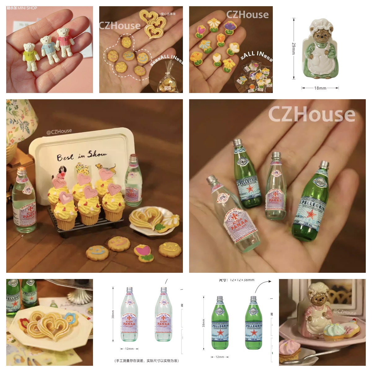 Resin Art Bottle - 1/6 Ölçekli Minyatür Tatlı Koleksiyonu: Kalp