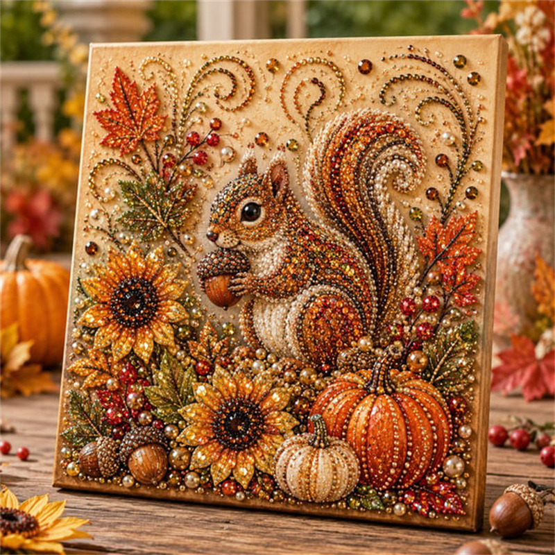 Resin Art Flower - Sonbahar Elmas İnci Boyama Seti Sonbahar