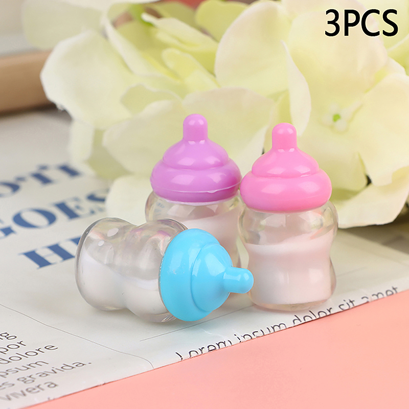 Resin Art Bottle - ● 3 adet Dollhouse biberon aksesuarları