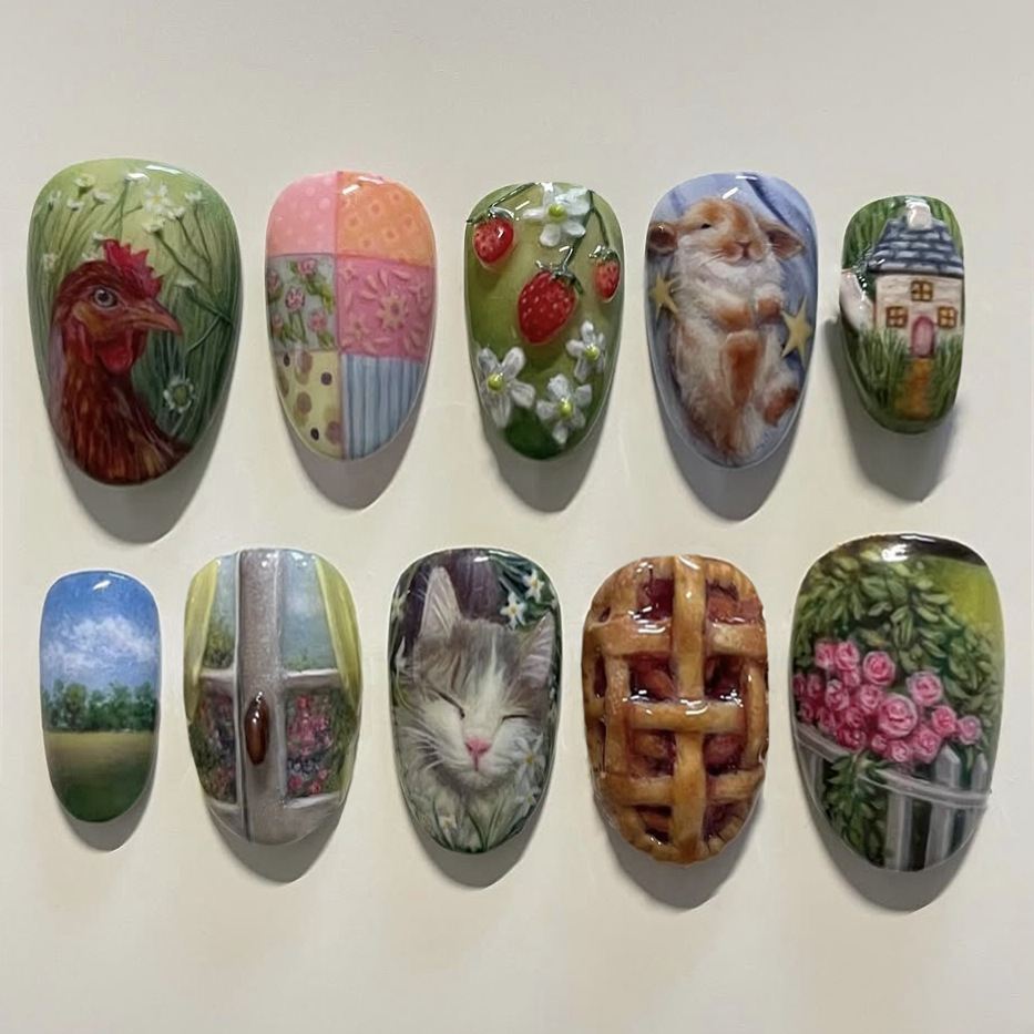 Resin Art Flower - 24 Adet Pastoral Tarz Badem Şeklinde