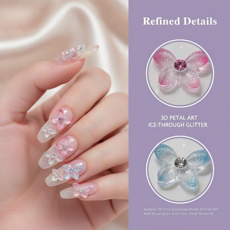 Resin Art Using Flowers - 30 Adet 3D Simli Reçine Kelebek