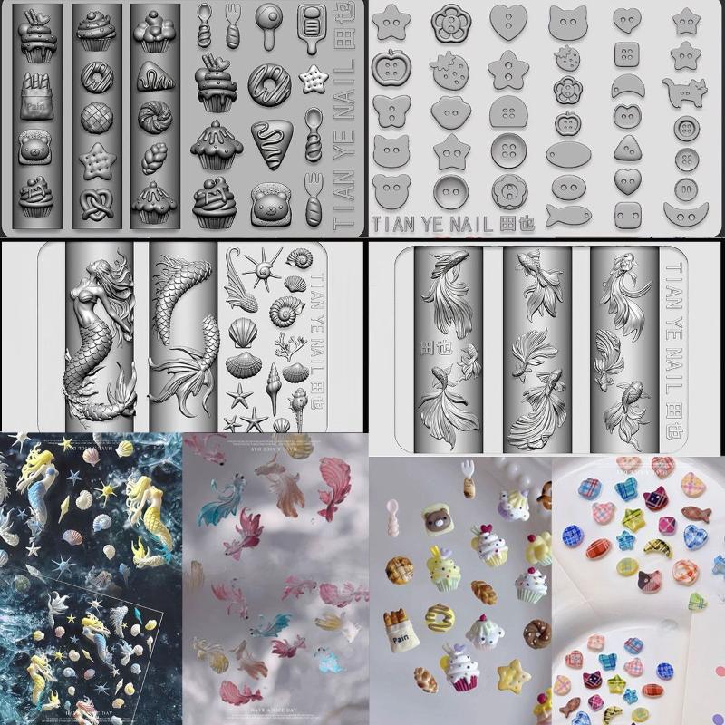 Resin Art Template - 3D Yumuşak Silikon Tırnak Okyanus Denizkızı
