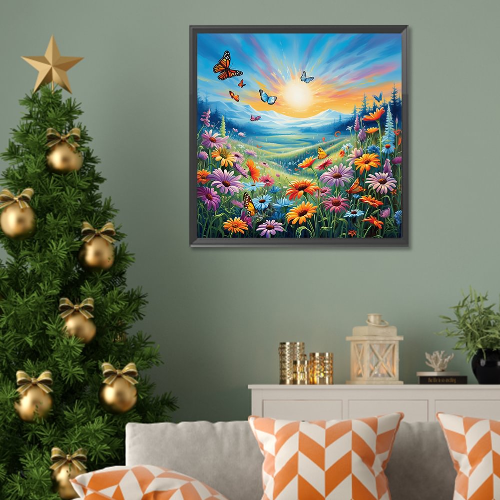 Resin Art Flower - Elmas Boyama Ailesi Sevimli Geyik Çiçek