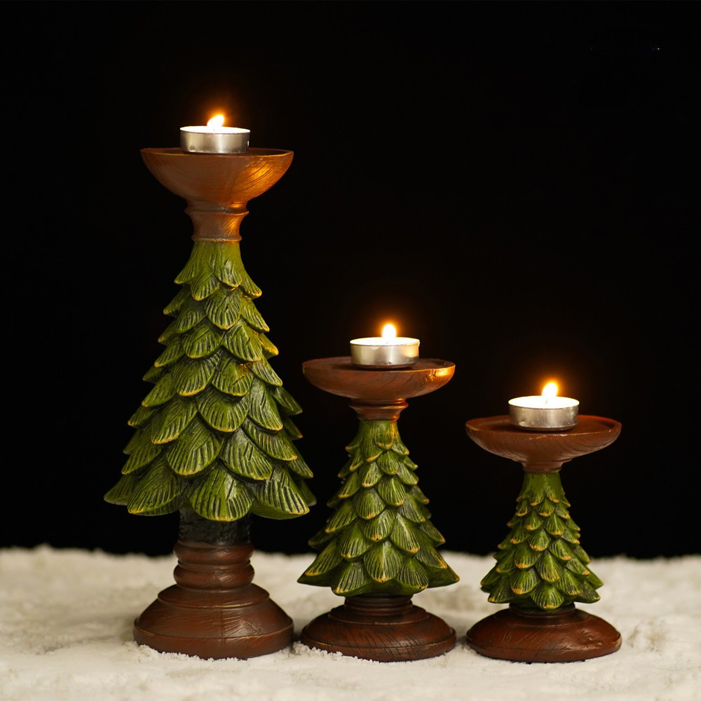 Xmas Resin Art - Ev Dekorasyonları Noel Ağacı Mum Masaüstü