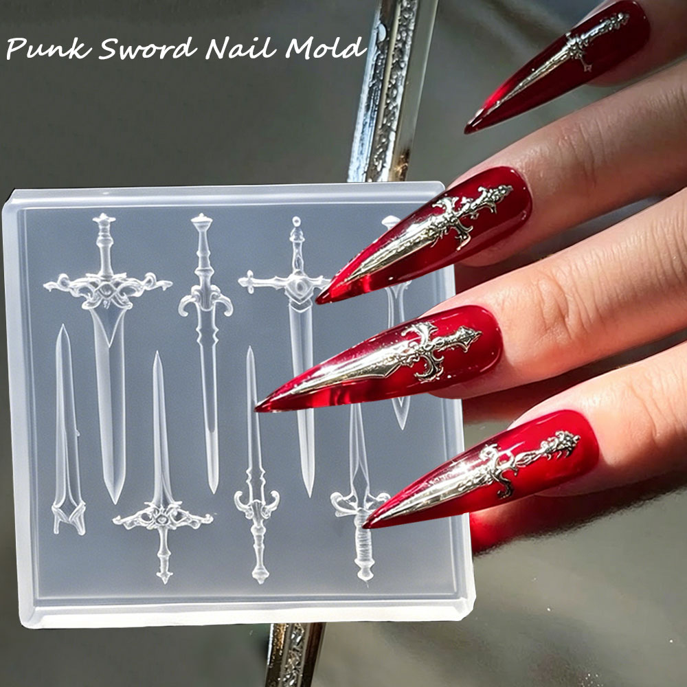 Resin Art Template - 1 adet 3D Retro Punk Kılıç