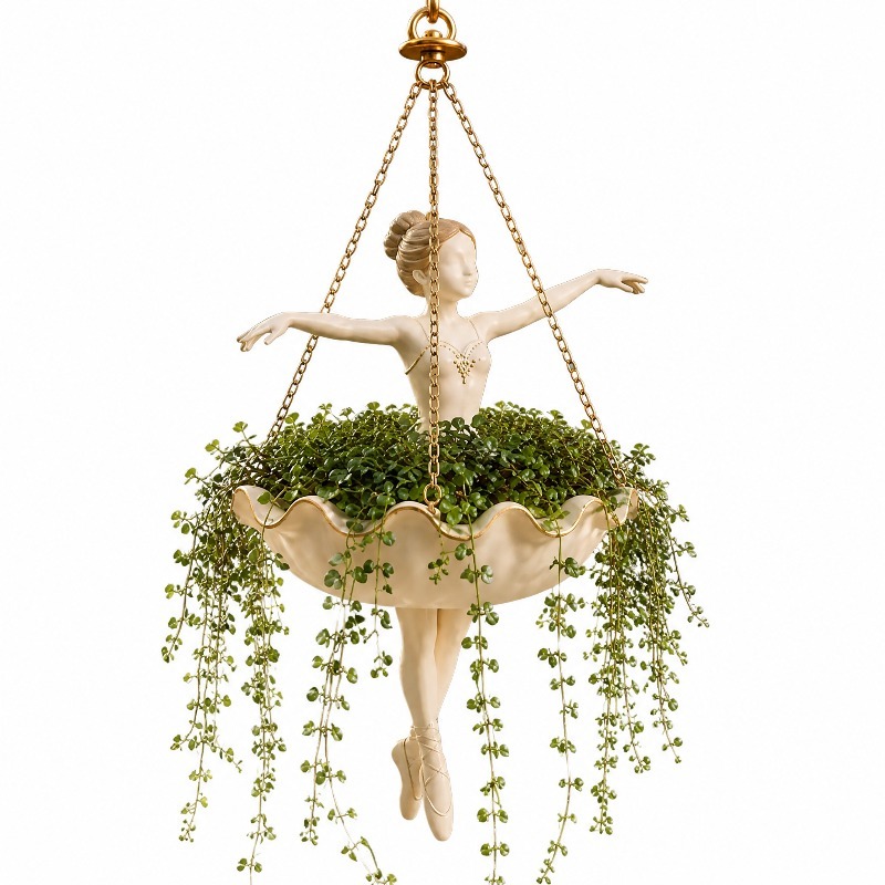 Dekoratif Balerin Asılı Saksı  - Resin Art Using Flowers incelemesi ve fiyatı