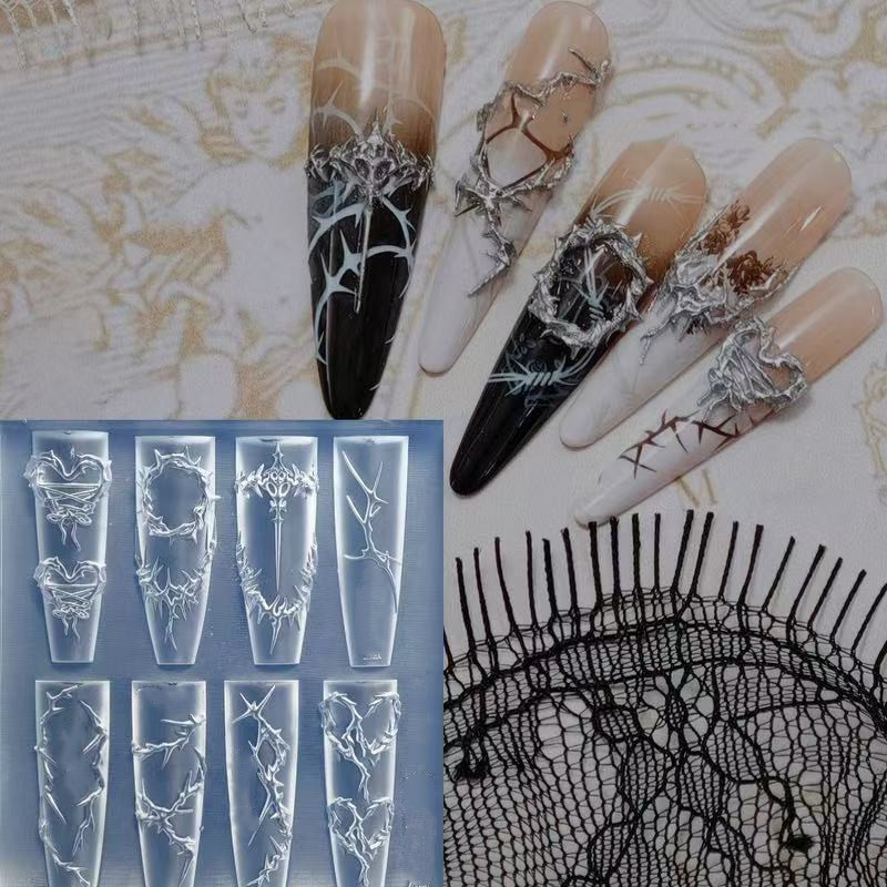 3D dikenler Tırnak Tasarım Sil - Resin Art Template incelemesi ve fiyatı