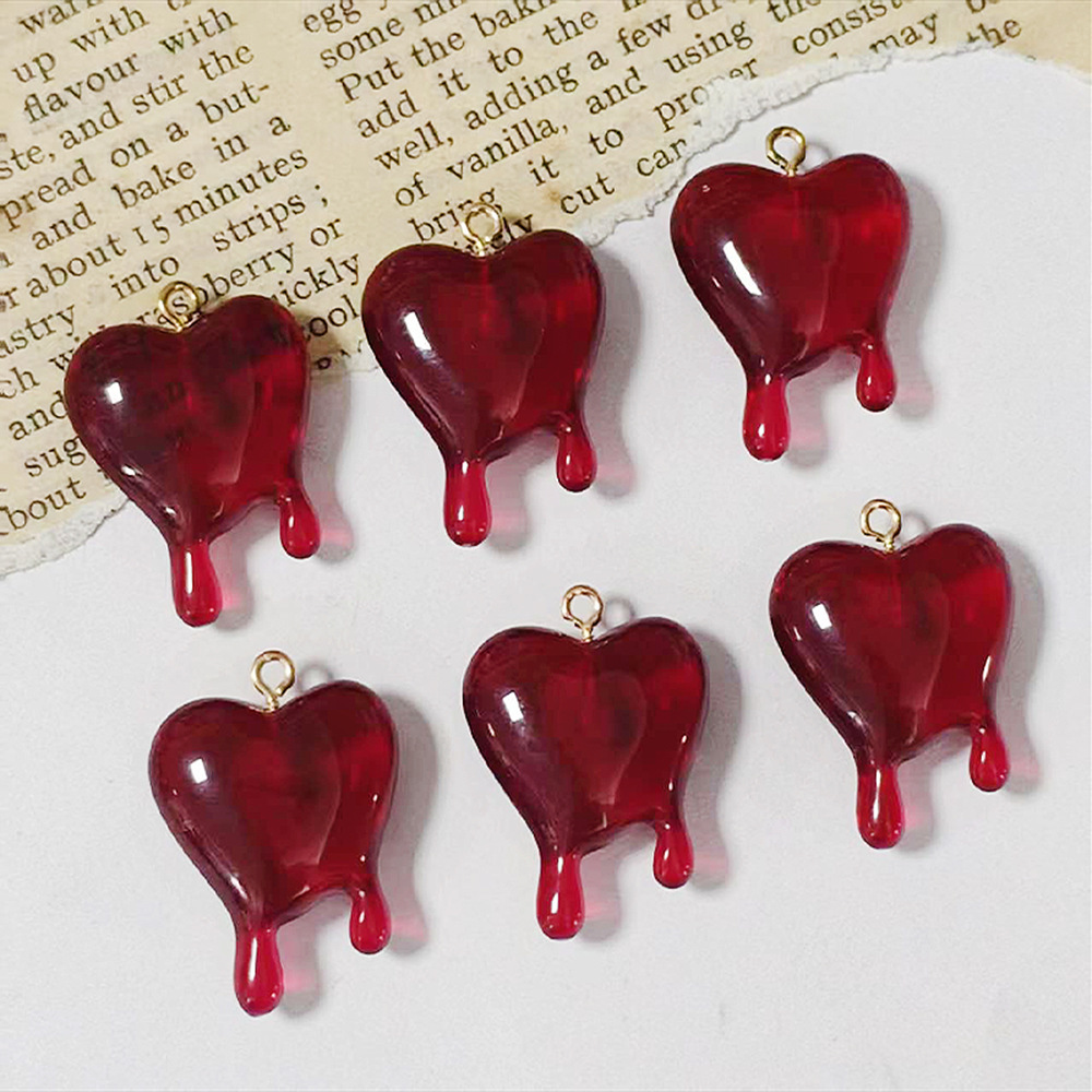 10 adet Kan Damlası Kalp Şekli - Resin Art Jewelry Kit incelemesi ve fiyatı
